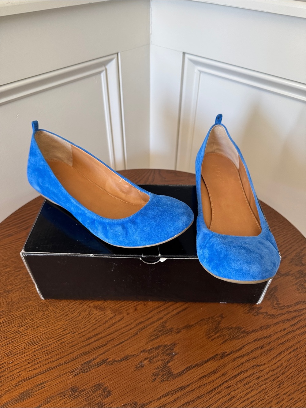 J. Crew Women's Bright Blue Suede Ballet Flats
